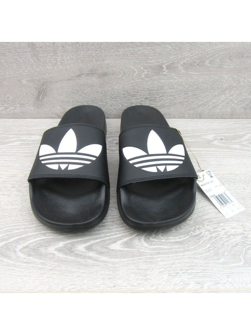 Adidas Originals Adilette Lite Black Sandal Slides Mens Size 13 NEW - Picture 2 of 9